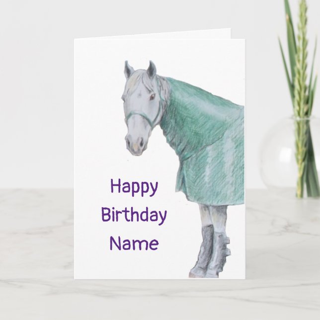 Horse in Rug Birthday Card (Front)