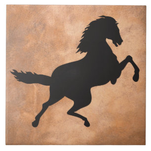HORSE IN SILHOUETTE TILE