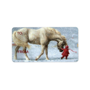 Horse in Snow Gift Stickers