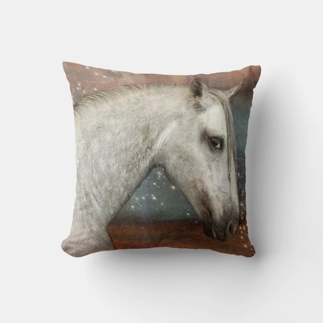 Horse In Starlight Cushion (Front)