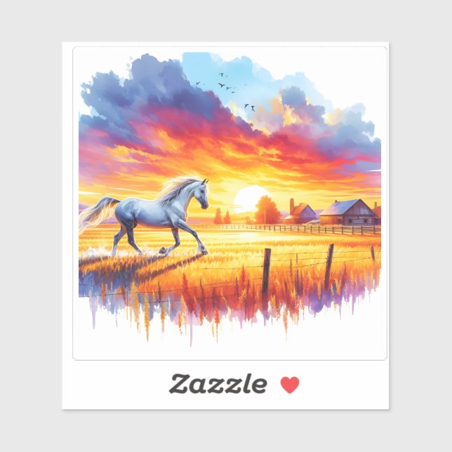 Horse in Sunset Landscape (Sheet)