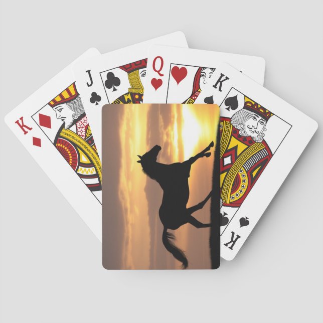 Horse In Sunset Playing Cards (Back)