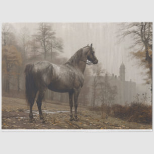 Horse in the Gloom Vintage Decoupage Tissue Paper