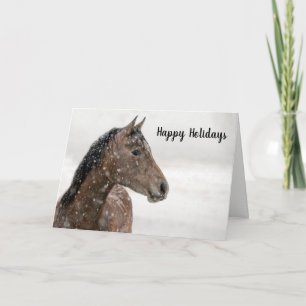 Horse in the Snow Holiday Card Christmas