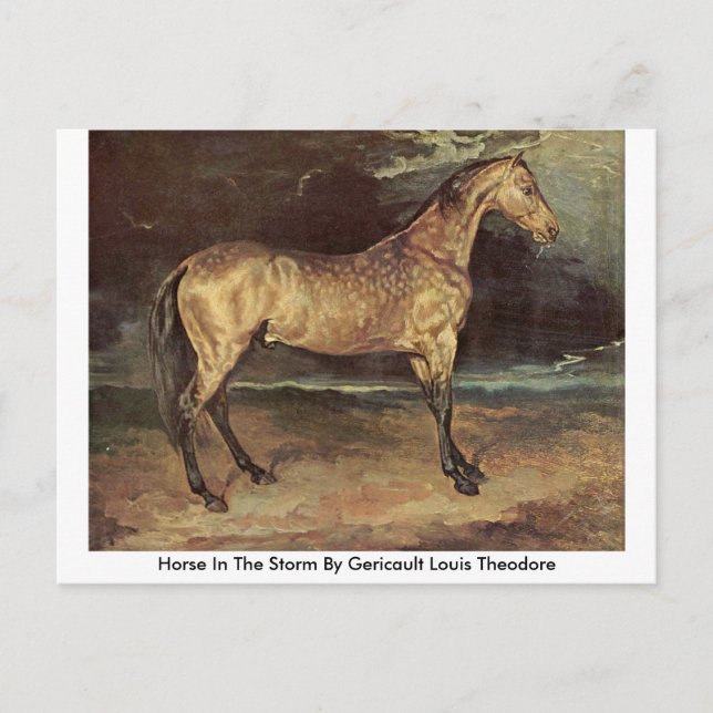 Horse In The Storm By Gericault Louis Theodore Postcard (Front)