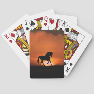 Horse in the Sunset Playing Cards