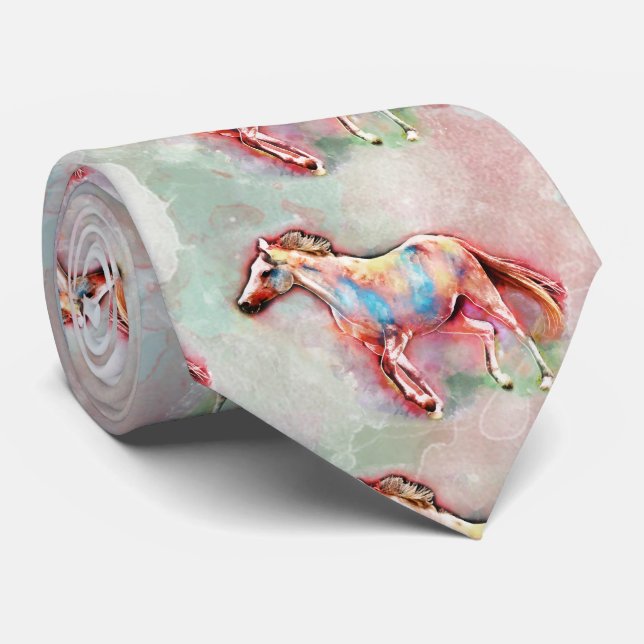 Horse in watercolor tie (Rolled)