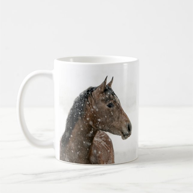 Horse in Winter Coffee Mug (Left)