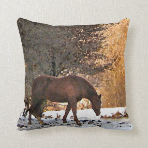 Horse in Winter Cushion