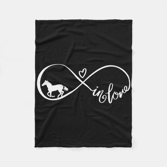Horse Infinity Symbol Love Horse Horseback Riding  Fleece Blanket (Front)