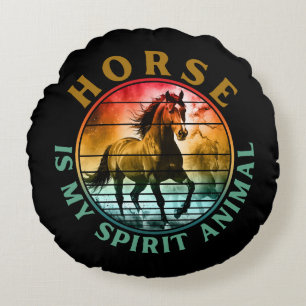 Horse is my spirit animal round cushion