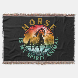 Horse is my spirit animal throw blanket