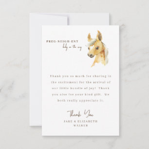 Horse It's a Boy Baby Shower Message Thank You II Card