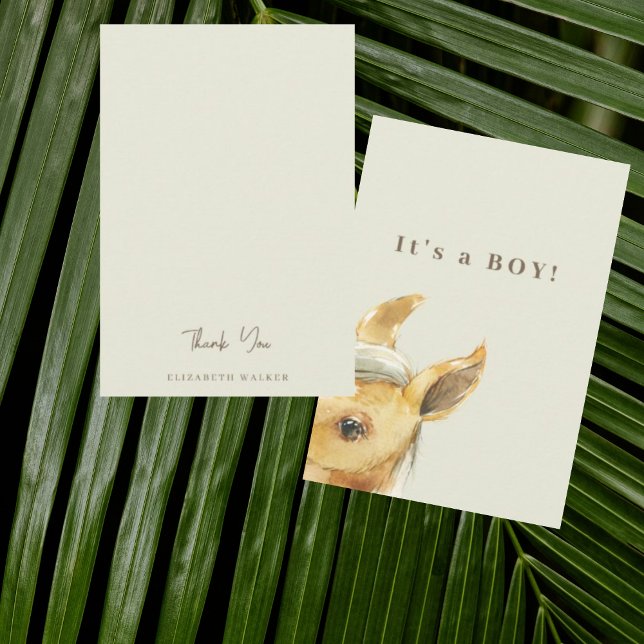Horse It's a Boy Baby Shower Thank You  Card (Creator Uploaded)