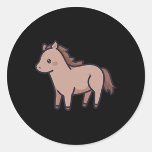 Horse Japanese Kawaii Aesthetic Horseback Riding R Classic Round Sticker