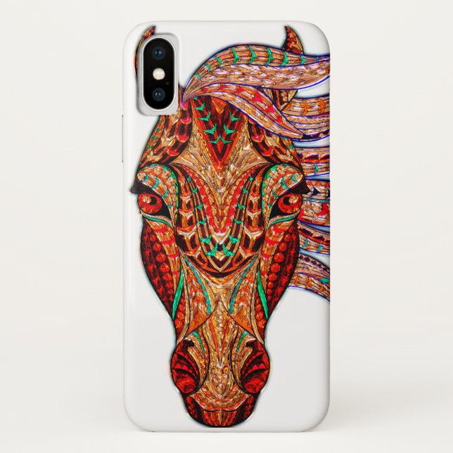 Horse jewel mosaic colourful cowgirl equestrian Case-Mate iPhone case (Back)