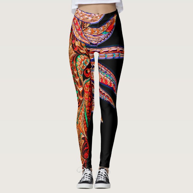 Horse jewel mosaic colourful cowgirl equestrian leggings (Front)