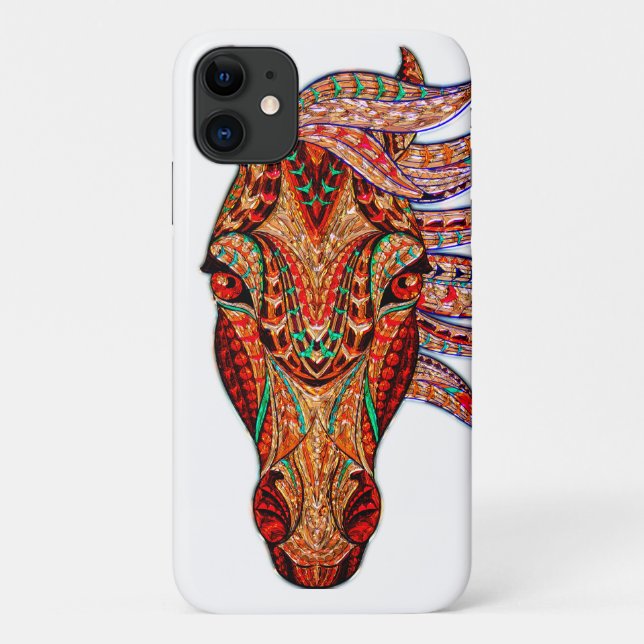 Horse jewel mosaic look colourful cowgirl Case-Mate iPhone case (Back)