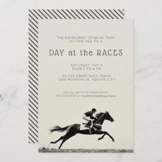 Horse Jockey Day at the Races Equestrian Invitation