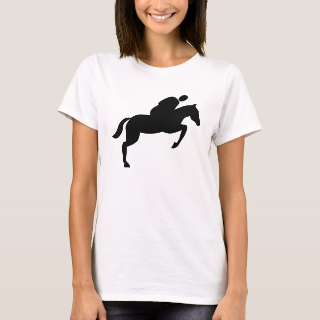 Horse Jumping - Black T-Shirt (Front)