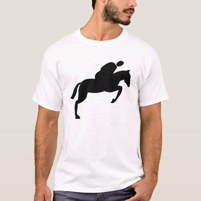 Horse Jumping - Black T-Shirt (Front)