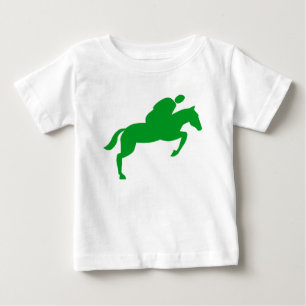 Horse Jumping - Grass Green Baby T-Shirt