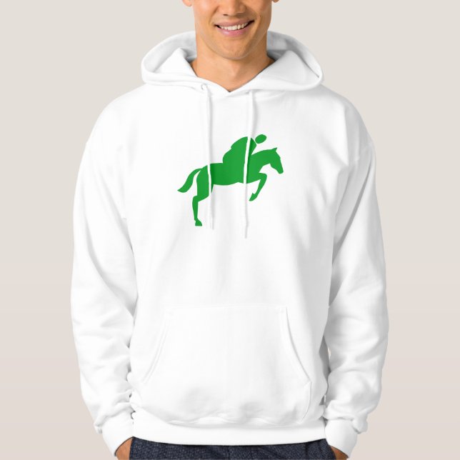 Horse Jumping - Grass Green Hoodie (Front)