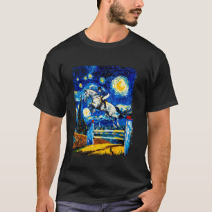 Horse Jumping Horse Show Equestrian Starry Night P T-Shirt