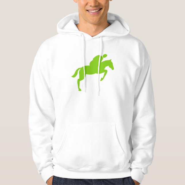 Horse Jumping - Martian Green Hoodie (Front)