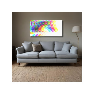 Horse Jumping Modern Colourful Canvas Print