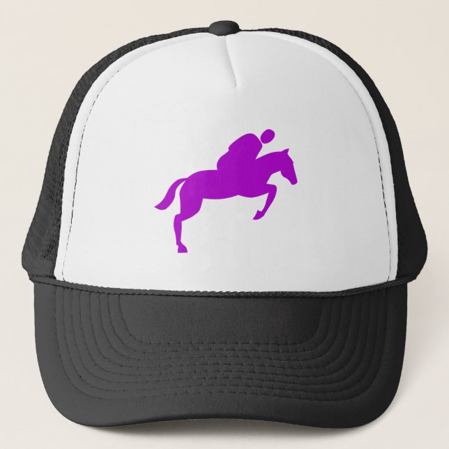 Horse Jumping - Purple Trucker Hat (Front)