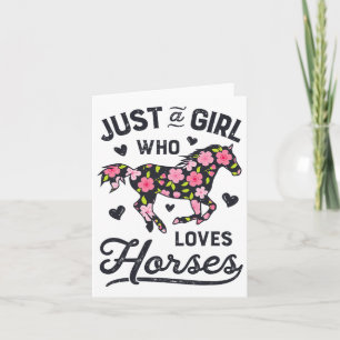 Horse Just A Girl Who Loves Horseback Riding Farm  Card