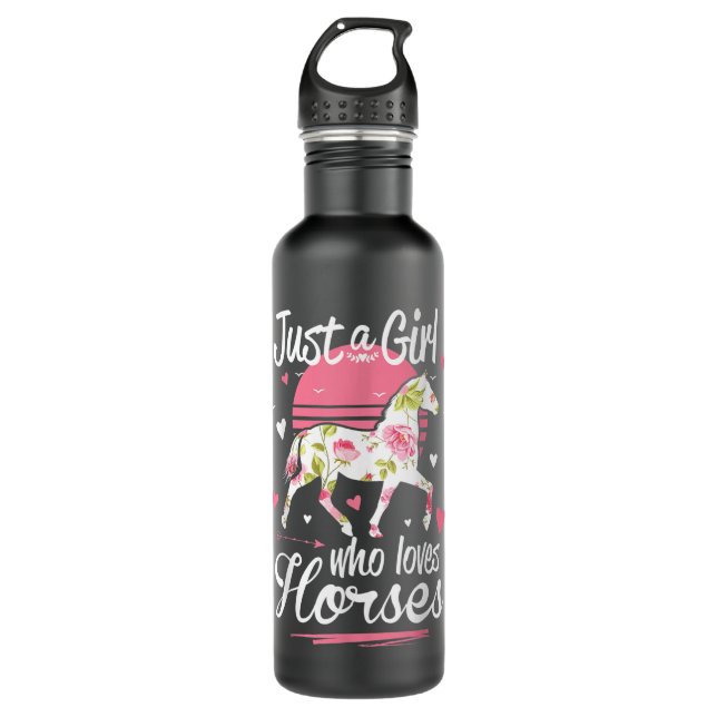Horse. Just A Girl Who Loves Horses 710 Ml Water Bottle (Front)