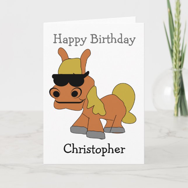 Horse Just Add Name Birthday Card (Front)