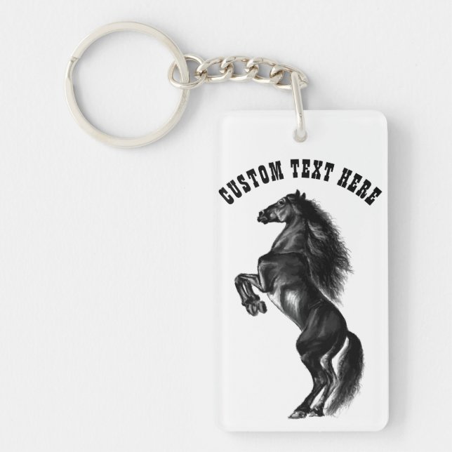 Horse Keychain Gift with Custom Text (Front)