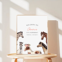 Horse Kid's Birthday Welcome Poster