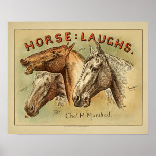 Horse Laughs Vintage Colour Cover Art Print