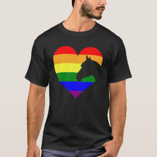 Horse Lgbt Q Cool Gay Pride Rainbow Flag Ally T-Shirt