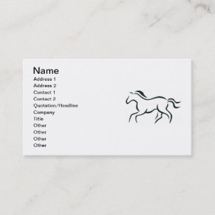 Horse line drawing business card