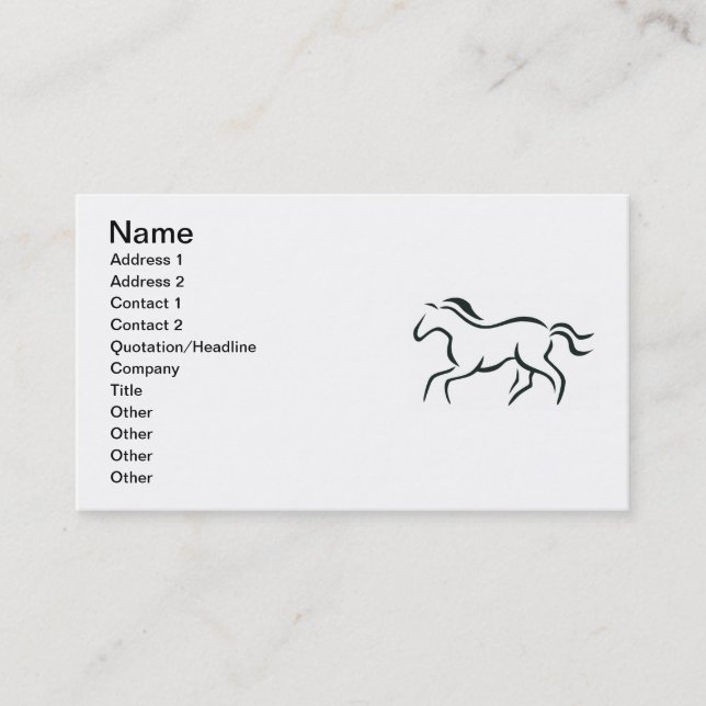 Horse line drawing business card (Front)