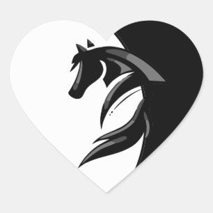  Horse Logo with Heart Heart Sticker