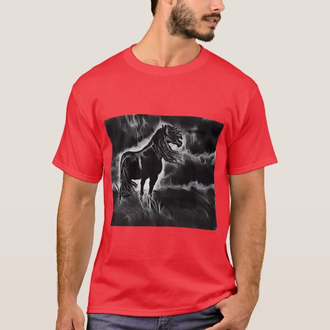 Horse Long Hair Made Of Clouds friend T-Shirt (Front)
