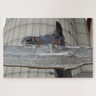 Horse looking over the fence jigsaw puzzle