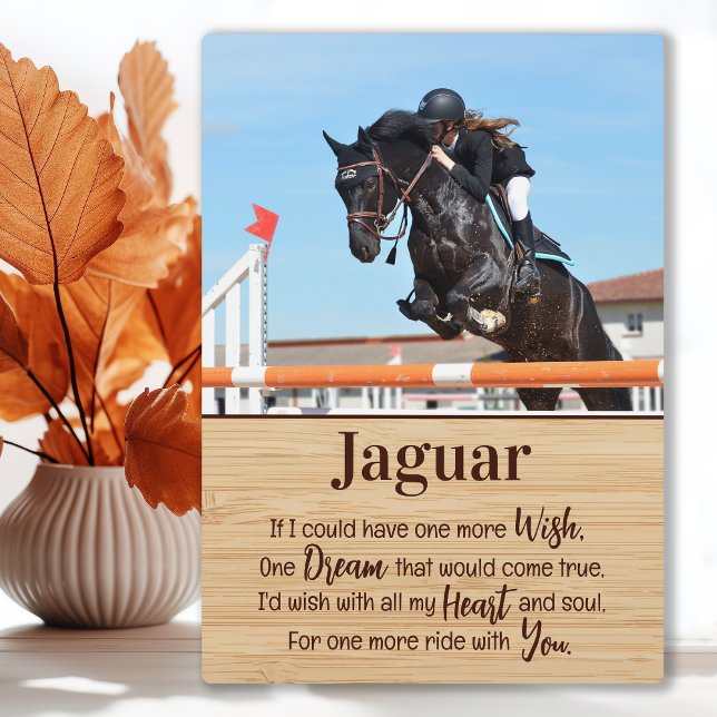 Horse Loss Gift Photo Horse Memorial Plaque (Creator Uploaded)