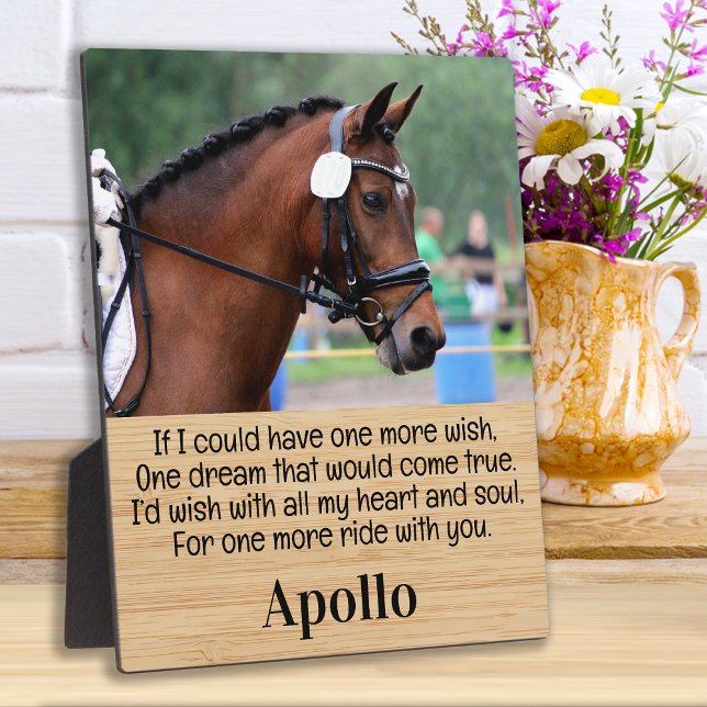 Horse Loss Remembrance - Horse Photo Memorial Plaque (Creator Uploaded)