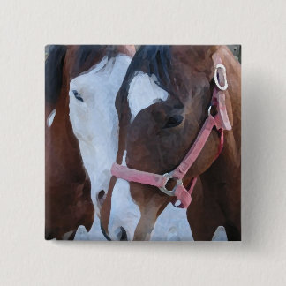 Horse Love 15 Cm Square Badge