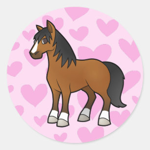 Horse Love Classic Round Sticker