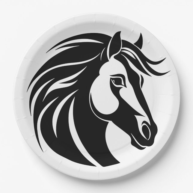 Horse Love Equestrian Paper Plate (Front)