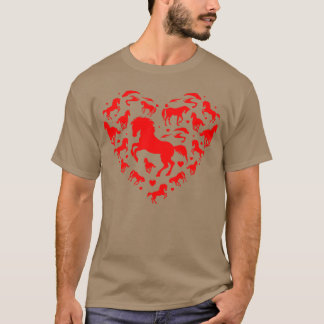 Horse Love Heartoddlers Valentines Day family T-Shirt