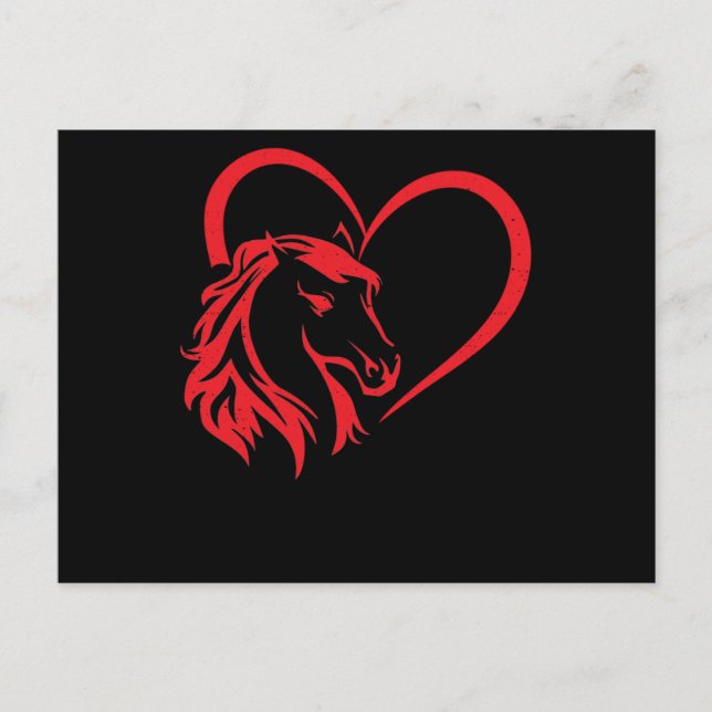 Horse Love Horse Head Heart Riding Valentine's Day Postcard (Front)